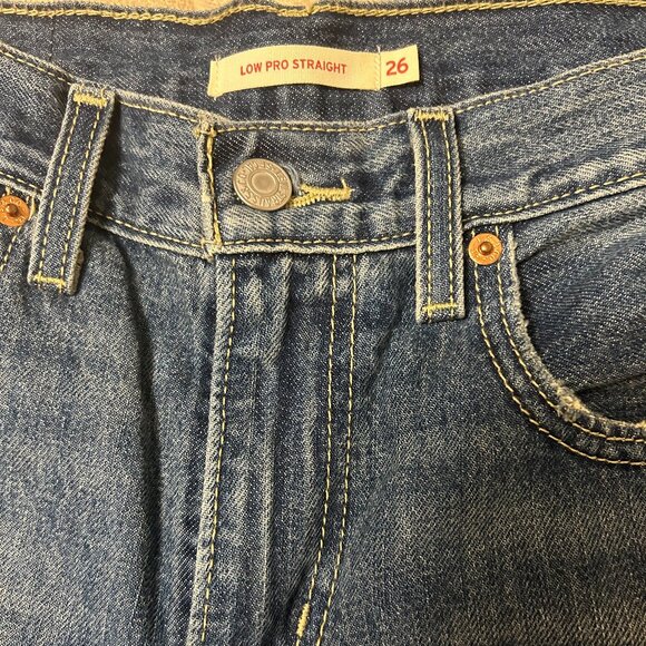Levi Low Pro Straight Distressed Womens Jeans Size 26W - Picture 5 of 8